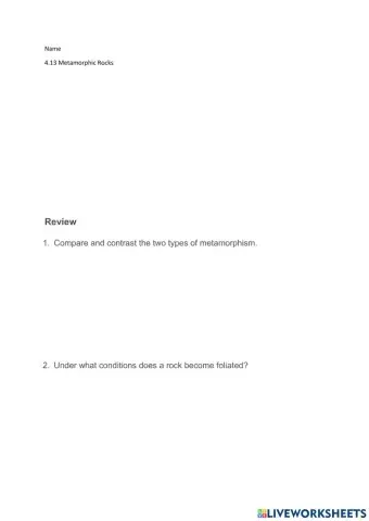 4.13 Metamorphic Rocks