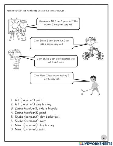 Reading comprehension 1