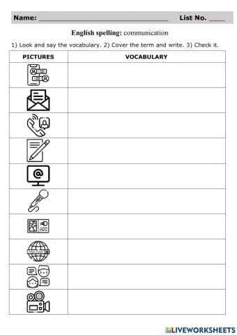 Spelling Test: Communication
