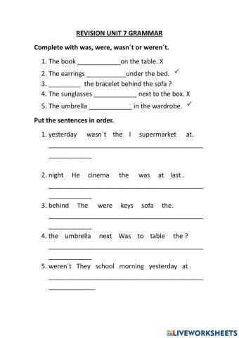 revision unit 7 grammar