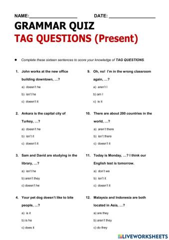 Question tags