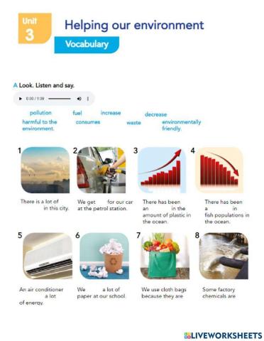 Unit 3 Helping our environment