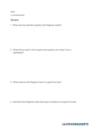 5.1 Continental Drift