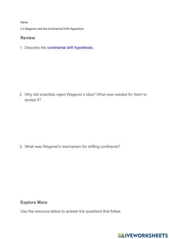 5.2 Wegener and the Continental Drift Hypothesis