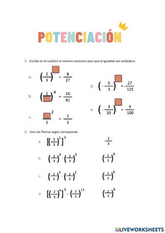 Números racionales: potenciación