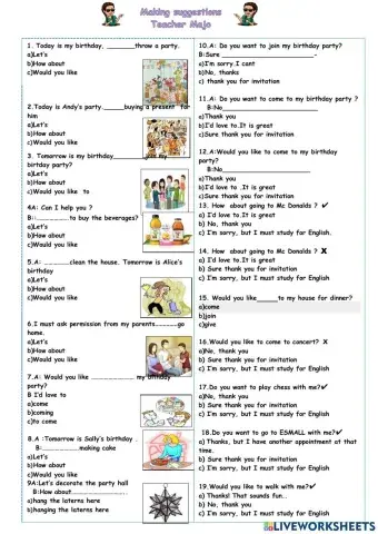 Sugeestions-Accepting and refusing