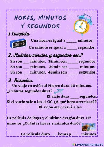 Horas, minutos y segundos