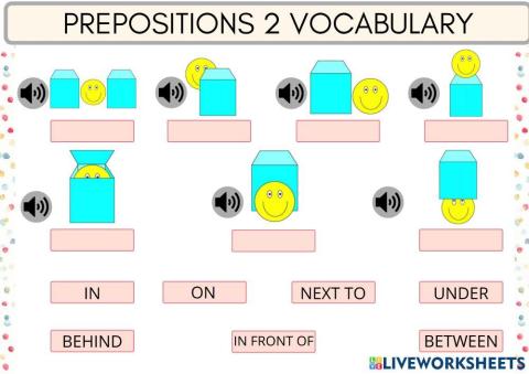 Prepositions 2 Vocabulary