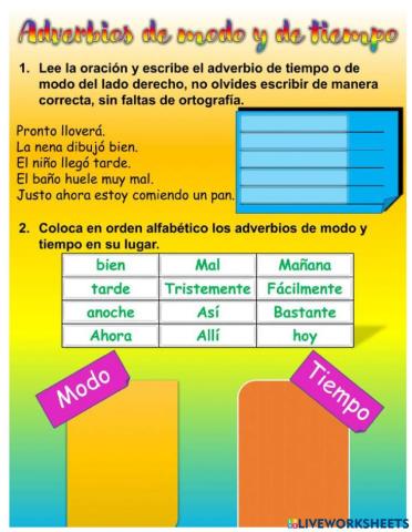 Adverbios de modo y tiempo