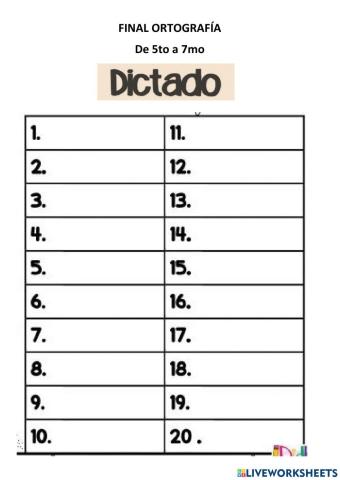 Concurso final de ortografía