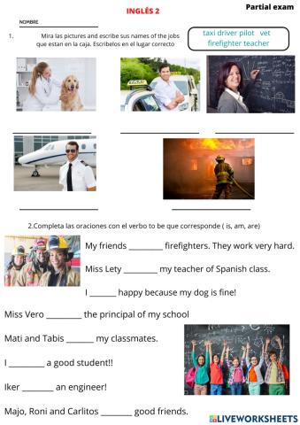 Examen parcial 3 trimestre ingles 2