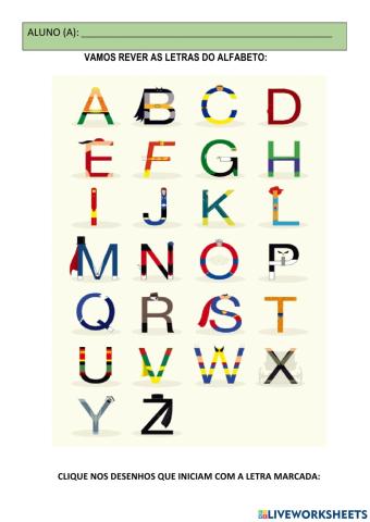 Alfabeto e letra inicial
