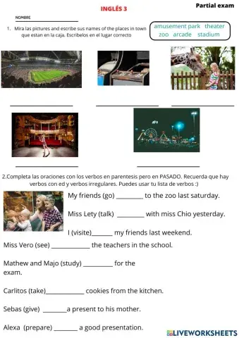 Examen parcial 3 trimestre ingles 3