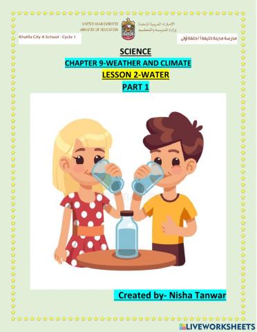 Chapter 9 lesson 2- WATER PART 1