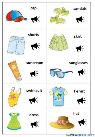 2º Clothes Listen and repeat