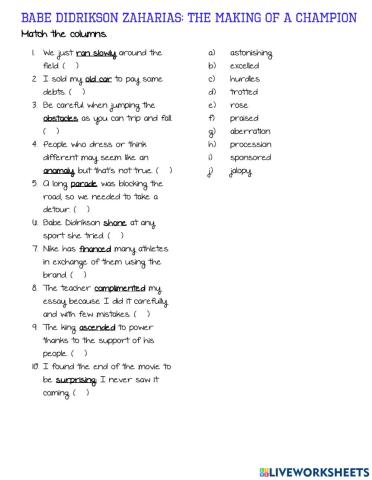 Vocabulary Lesson 20