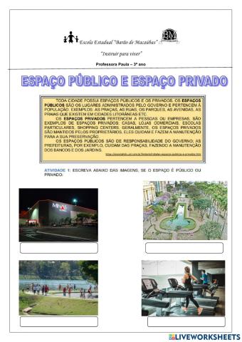 Espaço público e espaço privado