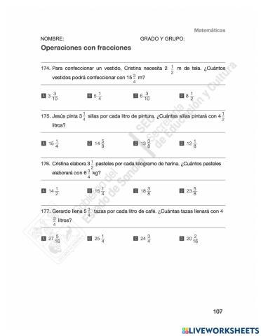 Fracciones y Porcentajes