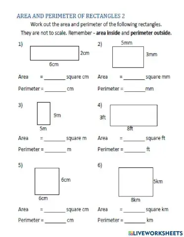 Find area and perimeter of a rectangle