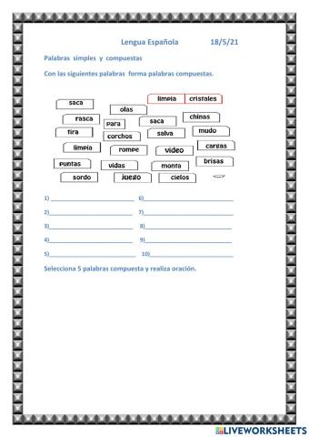 Palabras  simples  y  compuestas