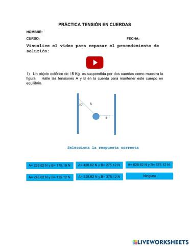 Problemas de tensión en cuerdas