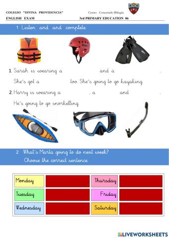 3º English T 06 exam