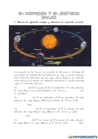 Estaciones y eclipse solar