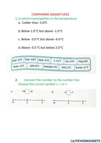 Comparing Magnitudes 2
