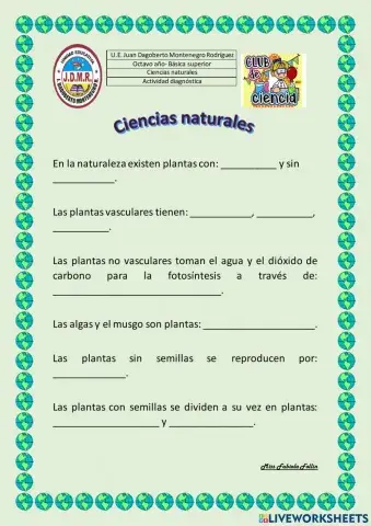 Diagnóstico ciencias naturales