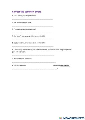 3rd JRS homework: Common errors