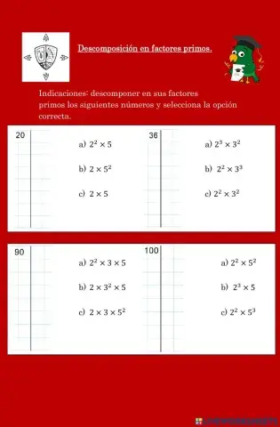Descomposición en factores un número compuesto