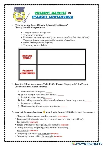 PRESENT SIMPLE vs PRESENT CONTINUOUS