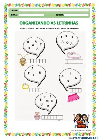 Organizando as Letrinhas