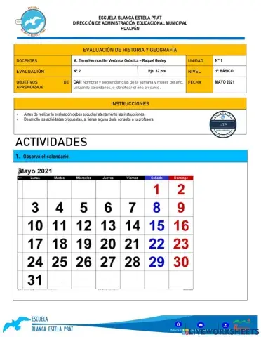 Evaluacion Historia y Geografía