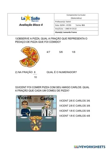 Avaliação Matemática B4