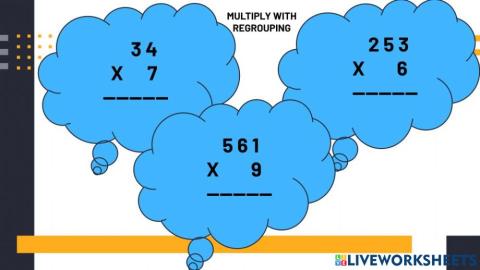 Multiply with regrouping classwork for Friday
