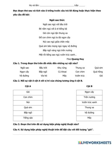 TV3 - Ôn tập cuối học kì 2 tiếp theo