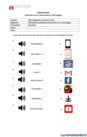 Quiz unit 1 8th grade