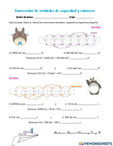 Conversión de unidades de capacidad y volumen