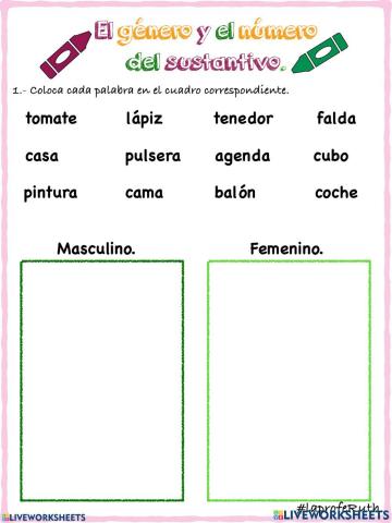 Sustantivo ¿Cual es el genero?