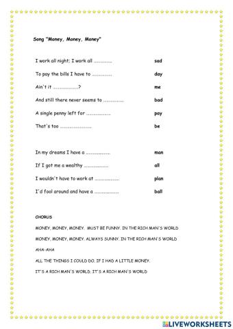 Song: Money, money, money