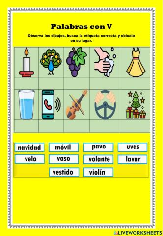 Palabras con V