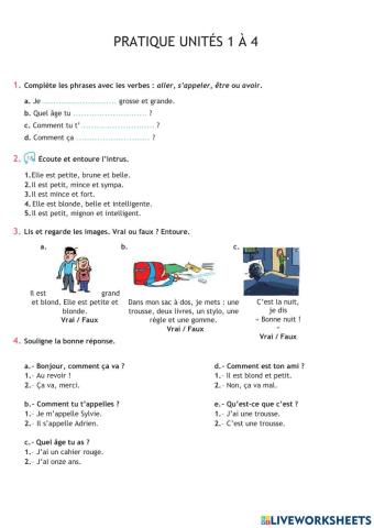 Pratique unite 1 a 4