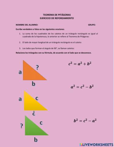 Teorema de pitagoras