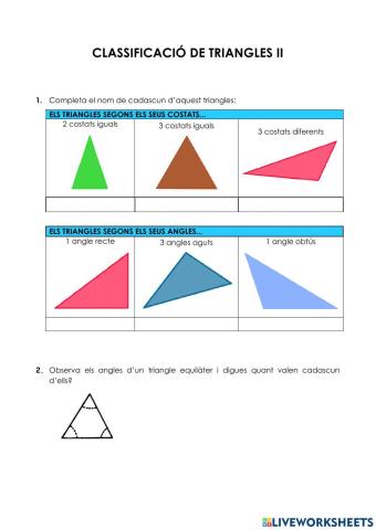 Classificació de triangles II
