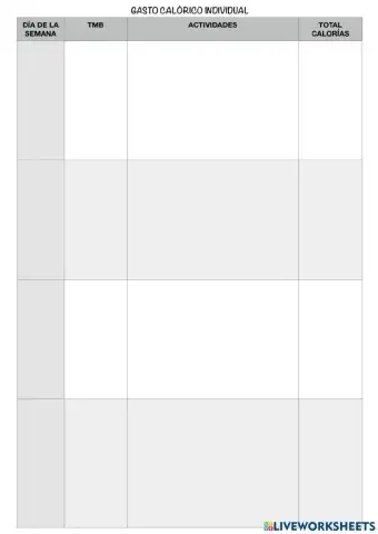 Gasto calórico individual