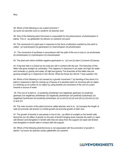 Control and co ordination