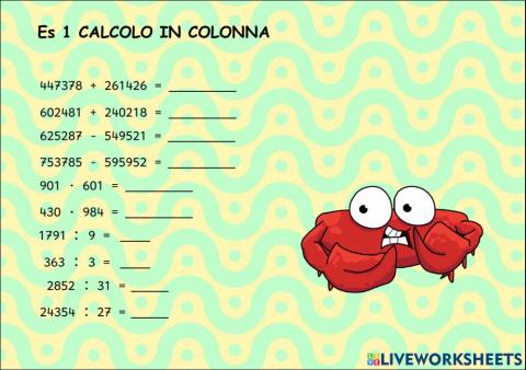 Calcolo in colonna 4