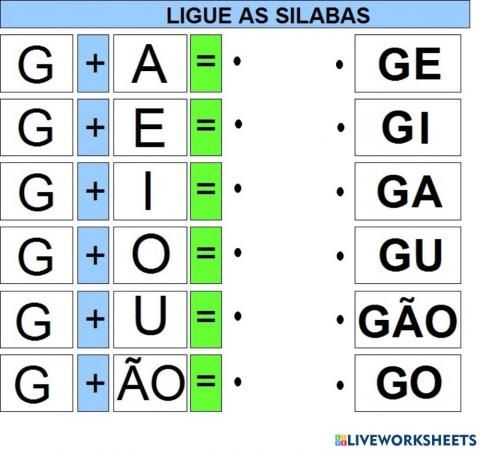 Ligue as sílabas
