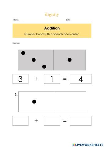 Addition using dots 0-5